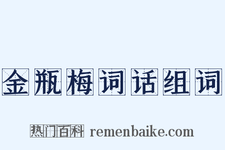 金瓶梅词话组词是什么意思的图片
